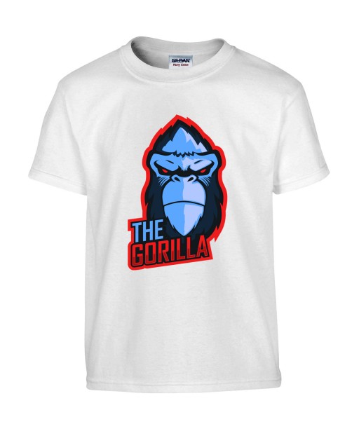 T-shirt Homme Geek Gorille [Jeux Vidéos, Gamer, Animaux] T-shirt Manches Courtes, Col Rond