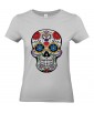 T-shirt Femme Tête de Mort Calavera [Skull, Gothique, Mexique, Fête des Morts, Santa Muerte] T-shirt Manches Courtes, Col Rond