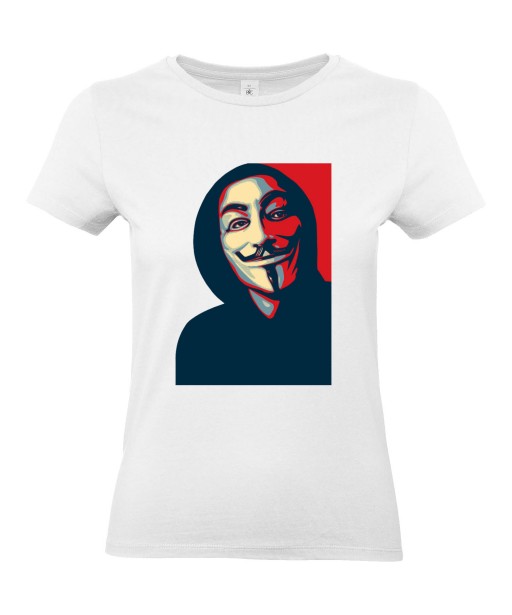 T-shirt Femme Anonymous Hope [Graphique, Design, Geek, Hacker] T-shirt Manches Courtes, Col Rond