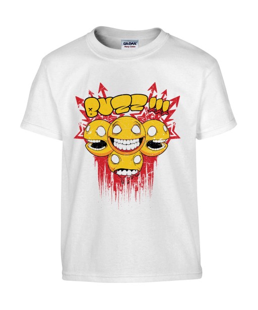 T-shirt Homme Smiley Buzz [Trash, Gore, Street Art, Urban, Swag, Graffiti] T-shirt Manches Courtes, Col Rond