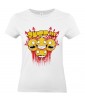 T-shirt Femme Smiley Buzz [Trash, Gore, Street Art, Urban, Swag, Graffiti] T-shirt Manches Courtes, Col Rond