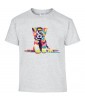 T-shirt Homme Pop Art Chaton [Graphique, Animaux, Géométrique, Chat, Abstract, Colorful] T-shirt Manches Courtes, Col Rond