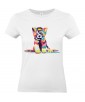 T-shirt Femme Pop Art Chaton [Graphique, Animaux, Géométrique, Chat, Abstract, Colorful] T-shirt Manches Courtes, Col Rond