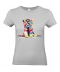 T-shirt Femme Pop Art Chaton [Graphique, Animaux, Géométrique, Chat, Abstract, Colorful] T-shirt Manches Courtes, Col Rond