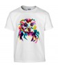 T-shirt Homme Pop Art Chouette [Graphique, Animaux, Géométrique, Oiseau, Hibou, Abstract, Colorful] T-shirt Manches Courtes, Col Rond