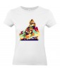 T-shirt Femme Pop Art Oiseaux [Graphique, Animaux, Géométrique, Abstract, Colorful] T-shirt Manches Courtes, Col Rond