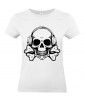 T-shirt Femme Tête de Mort Musique [Skull, Design] T-shirt Manches Courtes, Col Rond