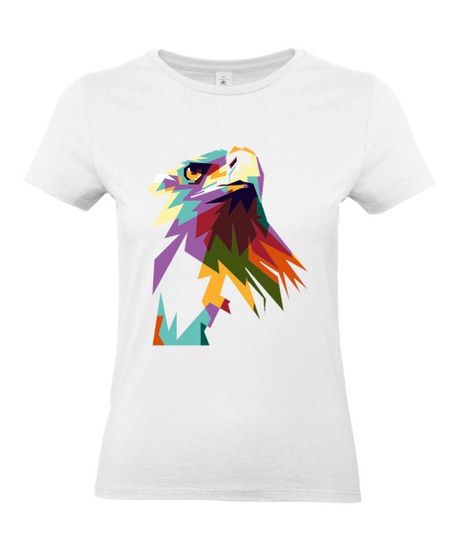 T-shirt Femme Pop Art Aigle [Graphique, Animaux, Géométrique, Oiseau, Abstract, Colorful] T-shirt Manches Courtes, Col Rond