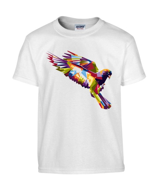 T-shirt Homme Pop Art Oiseau [Graphique, Animaux, Géométrique, Abstract, Colorful] T-shirt Manches Courtes, Col Rond