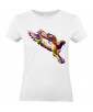 T-shirt Femme Pop Art Oiseau [Graphique, Animaux, Géométrique, Abstract, Colorful] T-shirt Manches Courtes, Col Rond