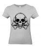 T-shirt Femme Tête de Mort Musique [Skull, Design] T-shirt Manches Courtes, Col Rond