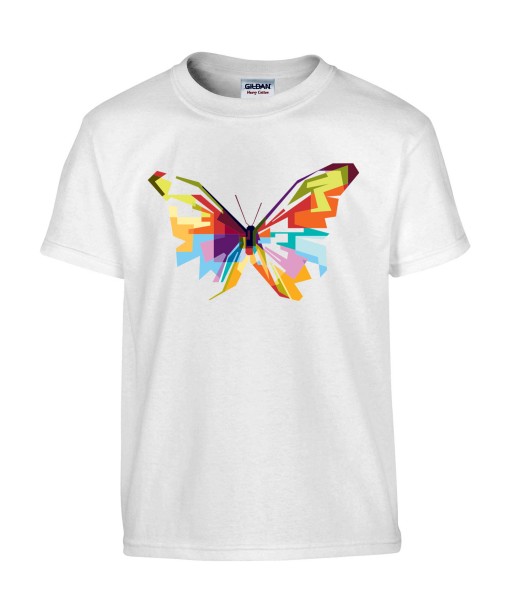 T-shirt Homme Pop Art Papillon [Graphique, Animaux, Géométrique, Abstract, Colorful] T-shirt Manches Courtes, Col Rond