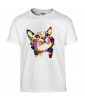 T-shirt Homme Pop Art Chat [Graphique, Animaux, Géométrique, Abstract, Colorful] T-shirt Manches Courtes, Col Rond
