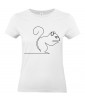 T-shirt Femme Ligne Écureuil [Graphique, Design, Trait, Animaux] T-shirt Manches Courtes, Col Rond