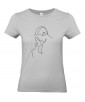 T-shirt Femme Ligne Couple Baiser [Graphique, Design, Trait, Mariage, Romantique, Amour, Love] T-shirt Manches Courtes, Col Rond