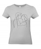 T-shirt Femme Ligne Couple Tendresse [Graphique, Design, Trait, Mariage, Romantique, Amour, Love] T-shirt Manches Courtes, Col Rond