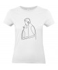 T-shirt Femme Ligne Couple Réconfort [Graphique, Design, Trait, Mariage, Romantique, Amour, Love] T-shirt Manches Courtes, Col Rond