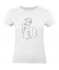 T-shirt Femme Ligne Couple Protection [Graphique, Design, Trait, Mariage, Romantique, Amour, Love] T-shirt Manches Courtes, Col Rond