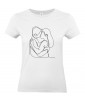 T-shirt Femme Ligne Couple Flirt [Graphique, Design, Trait, Mariage, Romantique, Amour, Love] T-shirt Manches Courtes, Col Rond