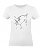 T-shirt Femme Ligne Cochon Face [Graphique, Design, Trait, Animaux] T-shirt Manches Courtes, Col Rond