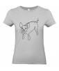 T-shirt Femme Ligne Cochon Face [Graphique, Design, Trait, Animaux] T-shirt Manches Courtes, Col Rond