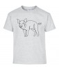 T-shirt Homme Ligne Cochon Profil [Graphique, Design, Trait, Animaux] T-shirt Manches Courtes, Col Rond