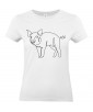 T-shirt Femme Ligne Cochon Profil [Graphique, Design, Trait, Animaux] T-shirt Manches Courtes, Col Rond