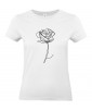 T-shirt Femme Ligne Rose Design [Graphique, Trait, Mariage, Romantique, Love, Fleur, Nature] T-shirt Manches Courtes, Col Rond