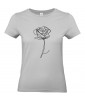 T-shirt Femme Ligne Rose Design [Graphique, Trait, Mariage, Romantique, Love, Fleur, Nature] T-shirt Manches Courtes, Col Rond