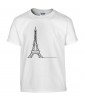 T-shirt Homme Ligne Tour Eiffel [Graphique, Design, Trait, Paris, France] T-shirt Manches Courtes, Col Rond