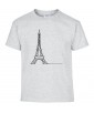 T-shirt Homme Ligne Tour Eiffel [Graphique, Design, Trait, Paris, France] T-shirt Manches Courtes, Col Rond