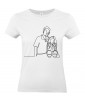 T-shirt Femme Ligne Père Fille [Graphique, Design, Trait, Amour, Complicité] T-shirt Manches Courtes, Col Rond