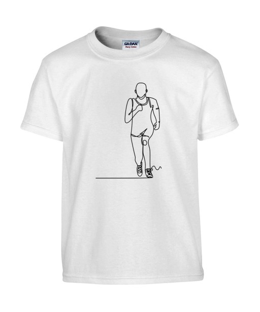 T-shirt Homme Ligne Course [Graphique, Design, Trait, Sport, Running, Trail] T-shirt Manches Courtes, Col Rond