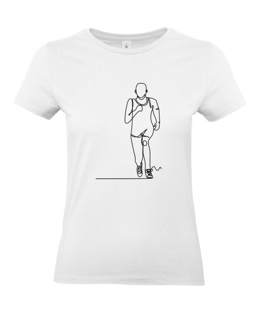 T-shirt Femme Ligne Course [Graphique, Design, Trait, Sport, Running, Trail] T-shirt Manches Courtes, Col Rond