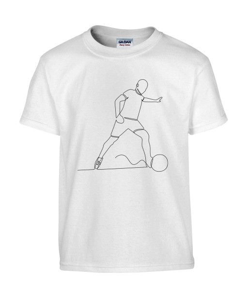 T-shirt Homme Ligne Football [Graphique, Design, Trait, Sport, Footballeur, Ballon] T-shirt Manches Courtes, Col Rond