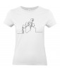 T-shirt Femme Ligne Perche Selfie [Graphique, Design, Trait, Smartphone, Photo] T-shirt Manches Courtes, Col Rond