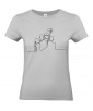 T-shirt Femme Ligne Perche Selfie [Graphique, Design, Trait, Smartphone, Photo] T-shirt Manches Courtes, Col Rond