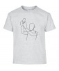 T-shirt Homme Ligne Selfie [Graphique, Design, Trait, Smartphone, Photo] T-shirt Manches Courtes, Col Rond