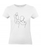 T-shirt Femme Ligne Selfie [Graphique, Design, Trait, Smartphone, Photo] T-shirt Manches Courtes, Col Rond