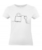 T-shirt Femme Ligne Cadenas [Graphique, Design, Trait, Mariage, Amour, Romantique, Love] T-shirt Manches Courtes, Col Rond