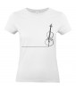 T-shirt Femme Ligne Violoncelle [Graphique, Design, Trait, Musique, Classique] T-shirt Manches Courtes, Col Rond
