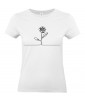 T-shirt Femme Ligne Rose [Graphique, Trait, Mariage, Romantique, Love, Fleur, Nature] T-shirt Manches Courtes, Col Rond