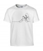 T-shirt Homme Ligne Enfant Lecture [Graphique, Design, Trait, Fille, Livre] T-shirt Manches Courtes, Col Rond
