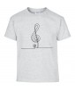 T-shirt Homme Ligne Clé de Sol [Graphique, Design, Trait, Musique, Note, Partition, Solfège] T-shirt Manches Courtes, Col Rond