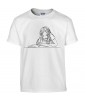 T-shirt Homme Ligne Fille Lecture [Graphique, Design, Trait, Livre] T-shirt Manches Courtes, Col Rond