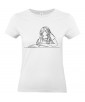 T-shirt Femme Ligne Fille Lecture [Graphique, Design, Trait, Livre] T-shirt Manches Courtes, Col Rond