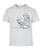 T-shirt Homme Ligne Enfant Fille Lecture [Graphique, Design, Trait, Livre] T-shirt Manches Courtes, Col Rond