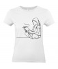 T-shirt Femme Ligne Enfant Fille Lecture [Graphique, Design, Trait, Livre] T-shirt Manches Courtes, Col Rond