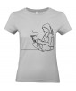 T-shirt Femme Ligne Enfant Fille Lecture [Graphique, Design, Trait, Livre] T-shirt Manches Courtes, Col Rond