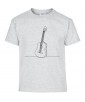 T-shirt Homme Ligne Guitare [Graphique, Design, Trait, Musique] T-shirt Manches Courtes, Col Rond